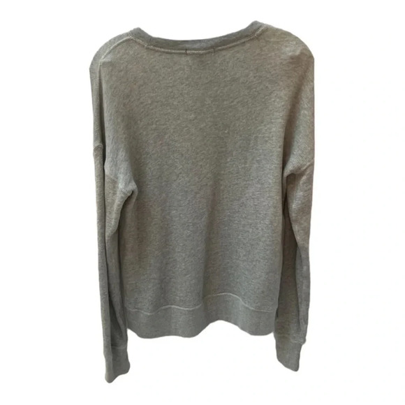 J.Crew Heather Gray Jeweled Embellished Glam Sweatshirt Sweater Top  S - Picture 2 of 12